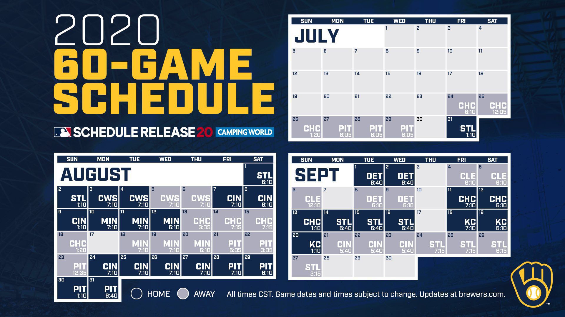 Brewers schedule
